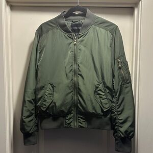 Express Women's Olive Bomber Jacket, size: M/M